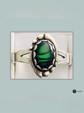 Vintage WMCO Sterling 925 Green Paua Shell Southwestern Ring NWT